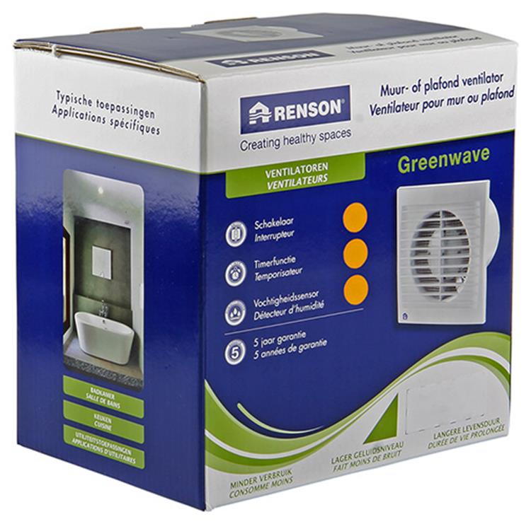 Renson 1006477 - chico de onda verde. sensor de humedad 9401h blanco ø 100 | 1 pieza