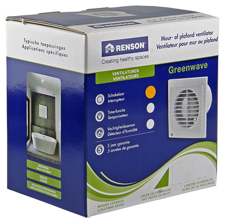 Renson 1006472 - ventilador greenwave estándar9102 blanco ø 125 | 1 pieza