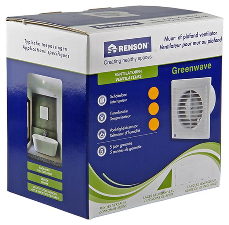 Renson 1006478 - chico de onda verde. sensor de humedad 9402h ø 125 blanco | 1 pieza