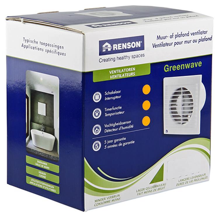 Renson 1006479 - chico de onda verde. sensor de humedad 9403h ø 150 blanco | 1 pieza