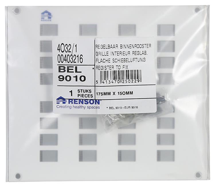 Renson 1006626 - rosa.4032 1 ral 9010 175x150mm | 2 piezas