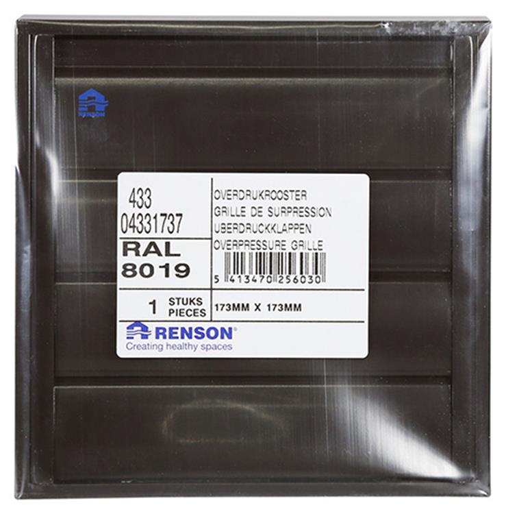 Renson 1013923 - rejilla de lamas aluminio marrón 433 173x173mm | 2 piezas