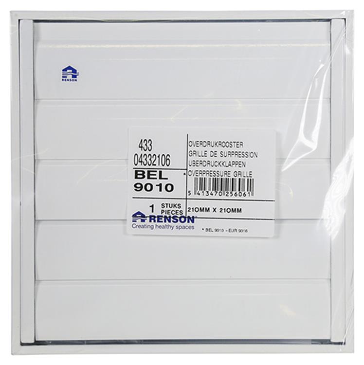 Renson 1013879 - Rejilla de lamas aluminio blanco 433 210x210mm | 2 piezas
