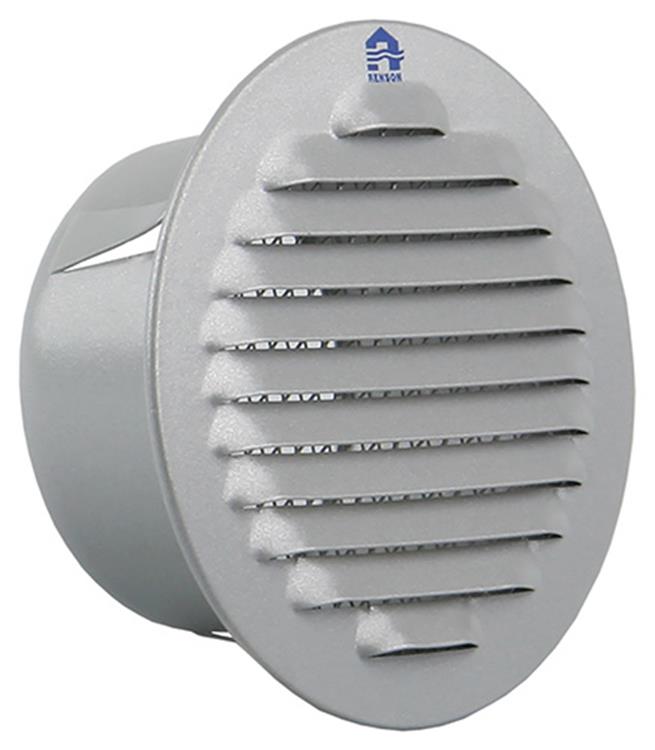 Renson 1008240 - Rejilla de lamas redonda para empotrar. 435 r aluminio ral 9006 ø 80 | 12 piezas
