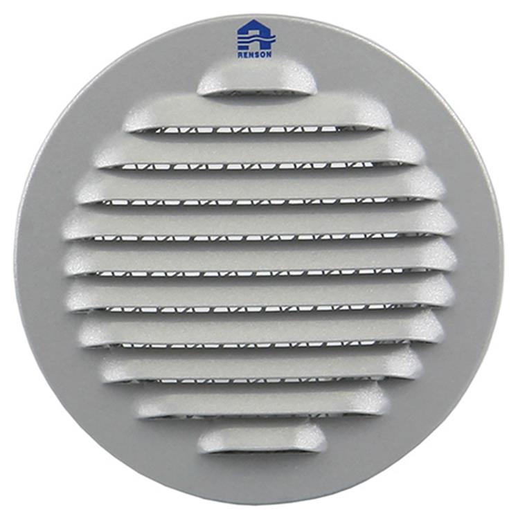 Renson 1008240 - Rejilla de lamas redonda para empotrar. 435 r aluminio ral 9006 ø 80 | 12 piezas