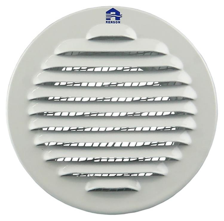 Renson 1008241 - Rejilla de lamas redonda para empotrar. 435 r aluminio ral 9010 ø 80 | 12 piezas