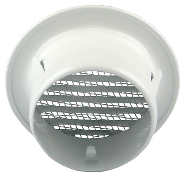 Renson 1008241 - Rejilla de lamas redonda para empotrar. 435 r aluminio ral 9010 ø 80 | 12 piezas