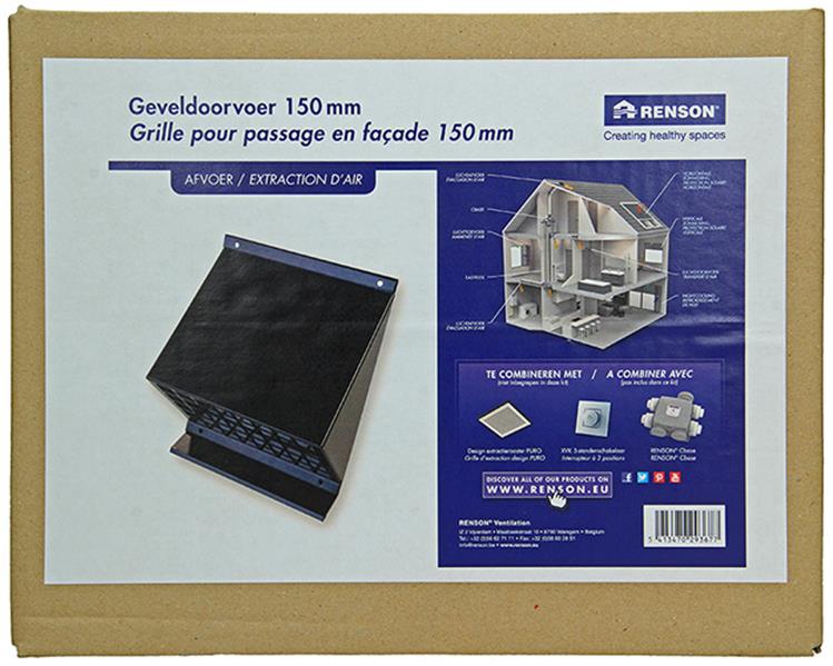 Renson 1053826 - conducto de fachada negro dia 150 | 1 pieza