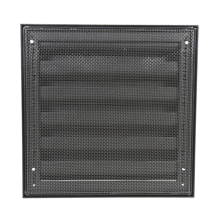 Renson 1058001 - Rejilla de pared de superficie con malla 431 (225x225) str 9005 negro | 2 piezas