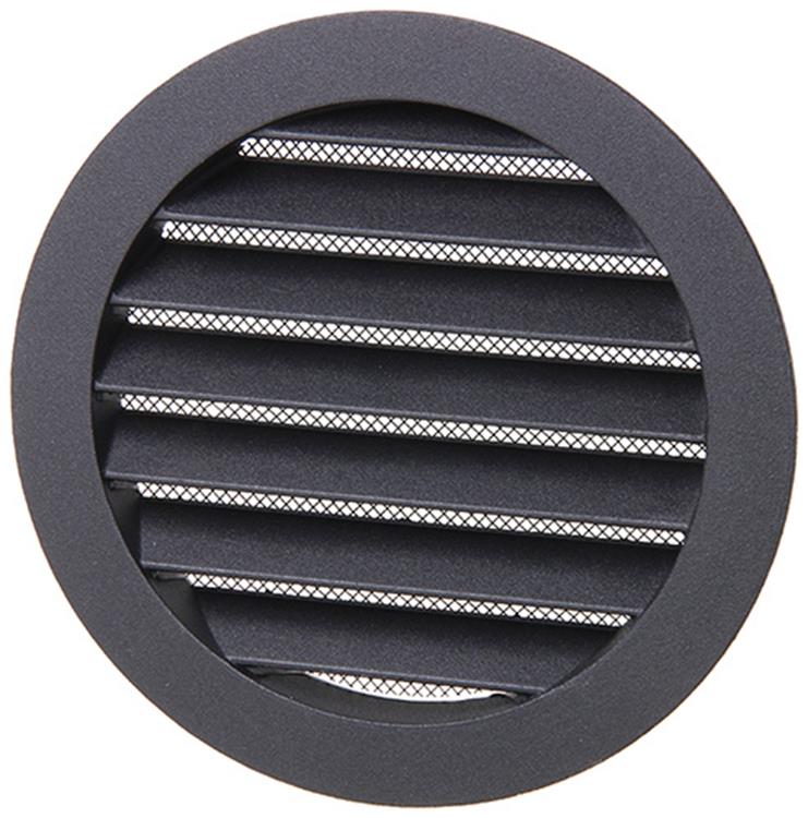 Renson 1057994 - hoja redonda incorporada núm. con malla 434r dia 125 ral 9005 negro | 10 piezas