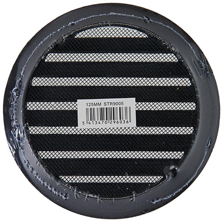 Renson 1057994 - hoja redonda incorporada núm. con malla 434r dia 125 ral 9005 negro | 10 piezas