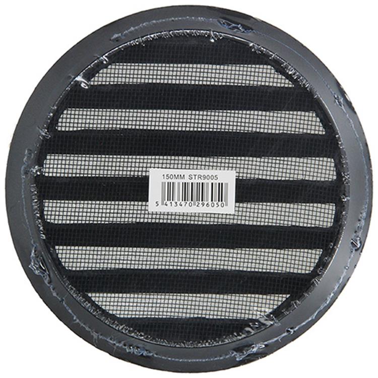 Renson 1057995 - hoja redonda incorporada núm. con malla 434r dia 150 ral 9005 negro | 10 piezas