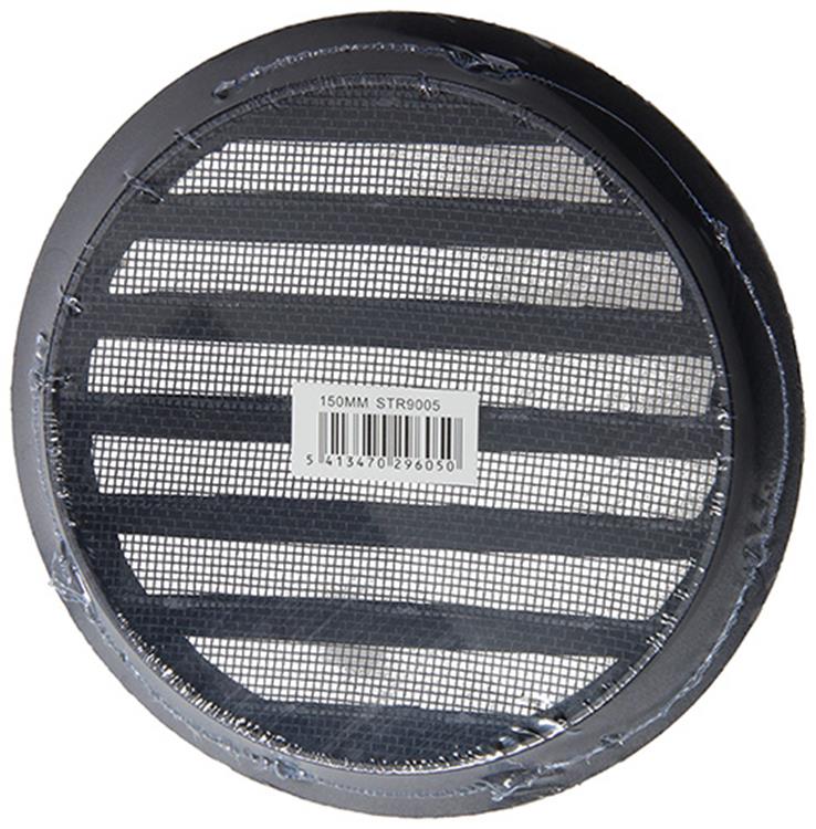 Renson 1057995 - hoja redonda incorporada núm. con malla 434r dia 150 ral 9005 negro | 10 piezas