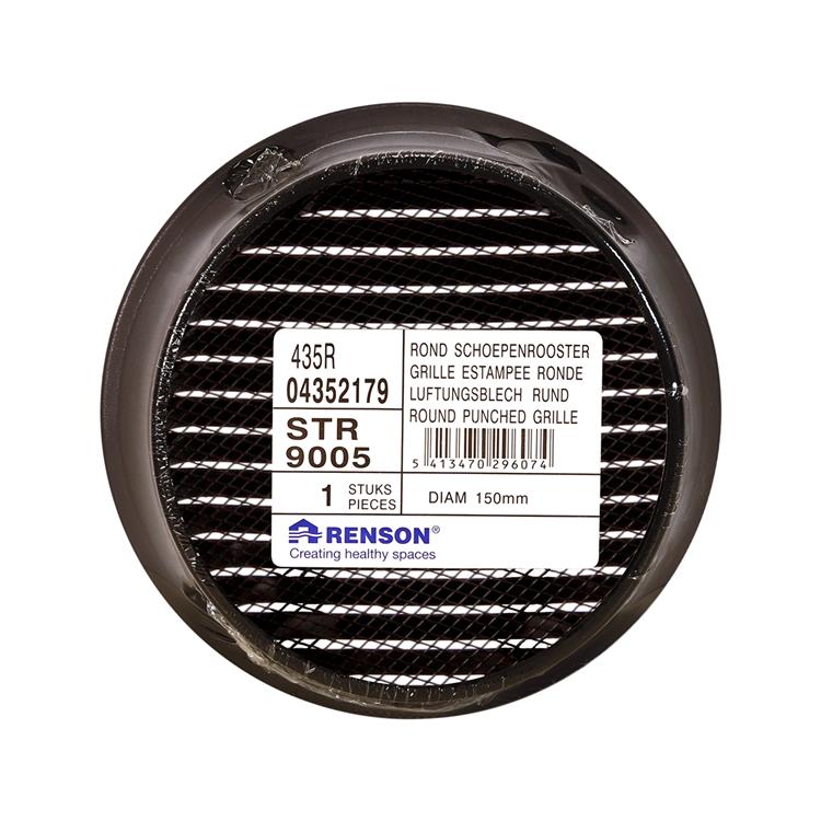 Renson 1057997 - hoja redonda incorporada núm. con malla 435r dia 150 ral 9005 negro | 5 piezas