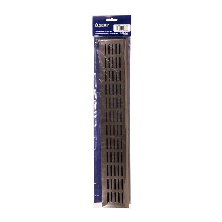 Renson 1059707 - tira de ventilación 381 80 (500 mm) ral 9005 estructura negro | 2 piezas