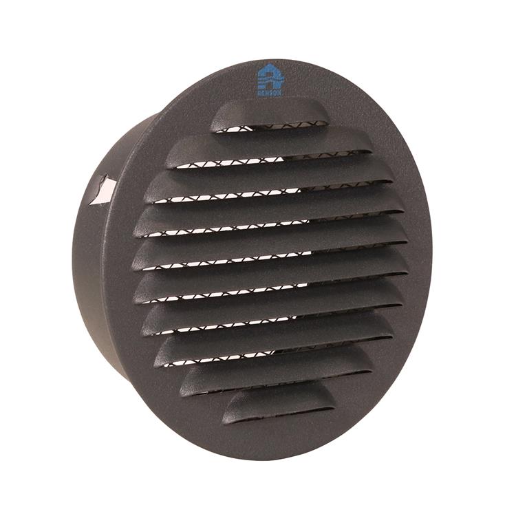 Renson 1062423 - Rejilla de lamas empotrada redonda aluminio 435r (dia 100) estructura 7016 | 8 piezas