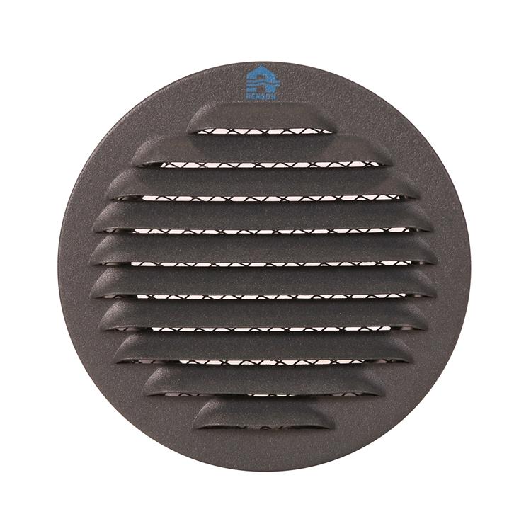 Renson 1062423 - Rejilla de lamas empotrada redonda aluminio 435r (dia 100) estructura 7016 | 8 piezas