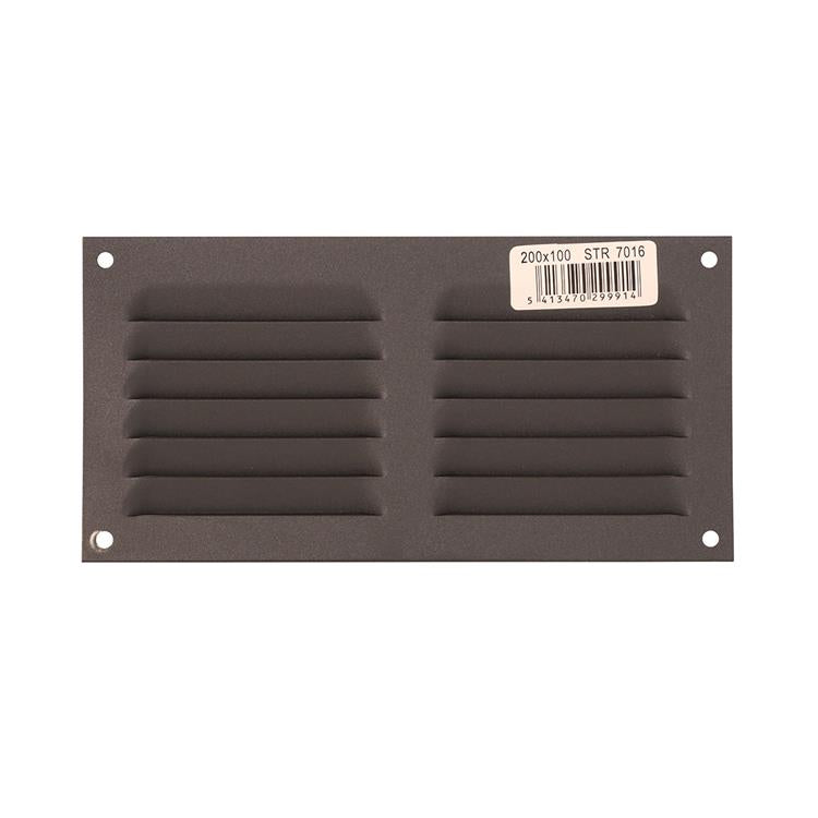 Renson 1062427 - Rejilla de lamas de superficie plana aluminio 436 (200x100) estructura 7016 | 10 piezas