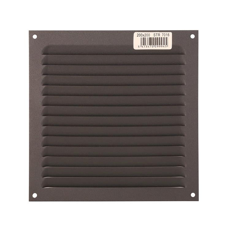Renson 1062428 - Rejilla de lamas de superficie plana aluminio 436 (200x200) estructura 7016 | 10 piezas