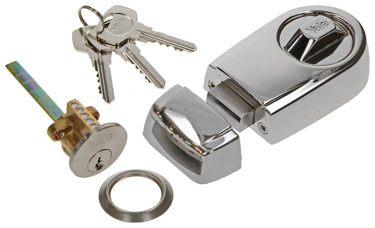 Yale 1019108 - cerradura de llanta niquelada mate | 1 pieza