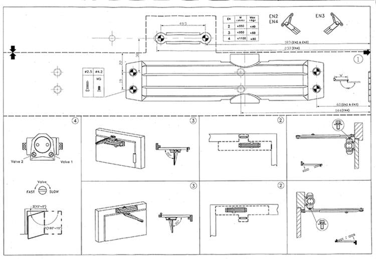 Yale 1019236 - hydraulische deurpomp multiforce 2-3-4 | 1 stuks