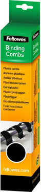 Pettini per rilegatura Fellowes in plastica rotondi 8 mm - neri (25 pezzi)
