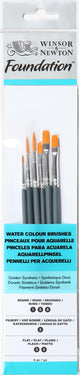 Winsor newton 5295016 foundation brush set – korte steel – 6-delig – ronde, filbert platte penselen voor waterverf, gouache acryl