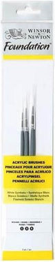 Winsor newton foundation acrylverf ronde penselen set van 3 - maat 1,3,5