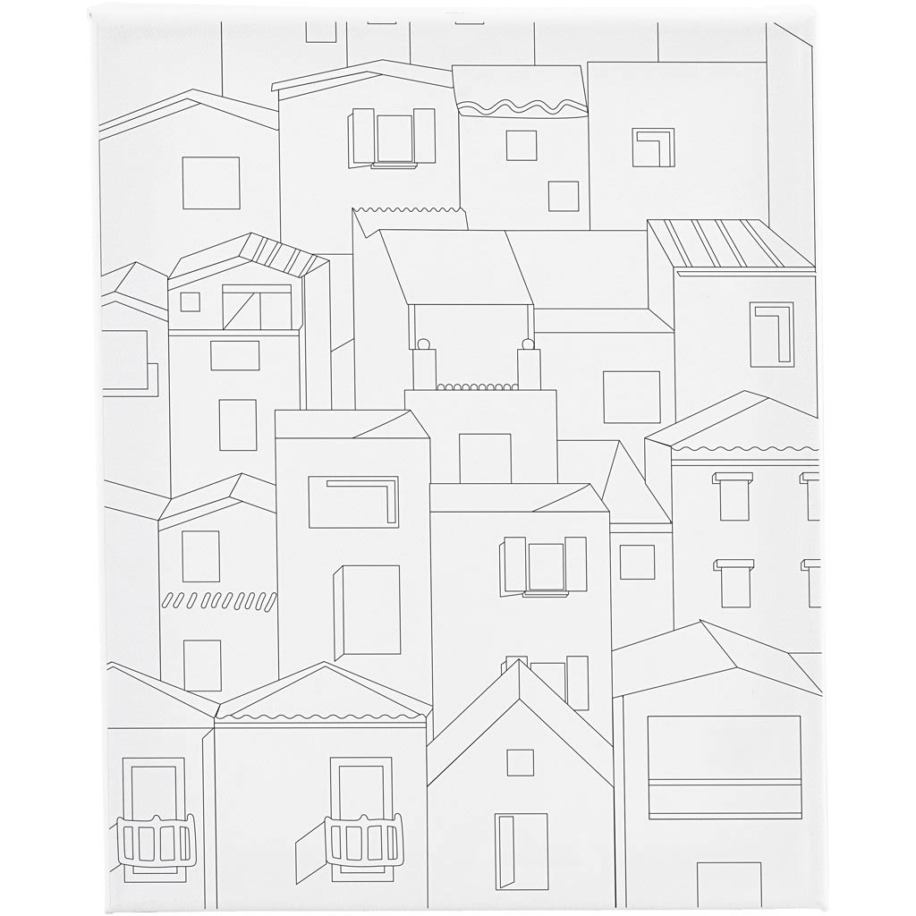 Creativ company lienzo para pintar con impresión, ciudad, d: 1,6 cm, medidas 24x30 cm, 360 gr, 1 pieza