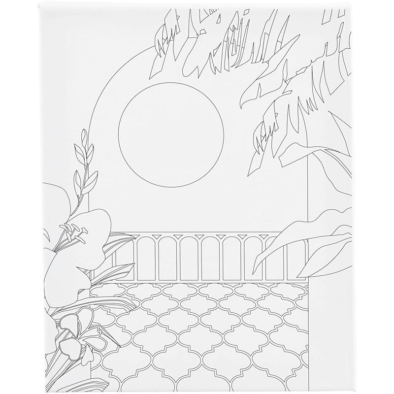 Quadro su tela Creativ Company con stampa, balcone soleggiato, d: 1,6 cm, misura 24x30 cm, 360 g, 1 pezzo