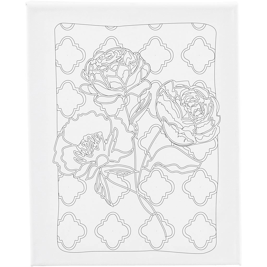 Creativ company lienzo para pintar con estampado, rosas, dia: 1,6 cm, medidas 24x30 cm, 360 gr, 1 unidad