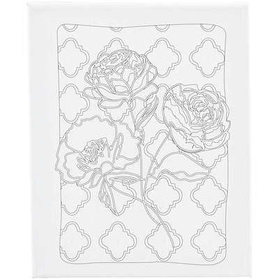 Creativ company lienzo para pintar con estampado, rosas, dia: 1,6 cm, medidas 24x30 cm, 360 gr, 1 unidad