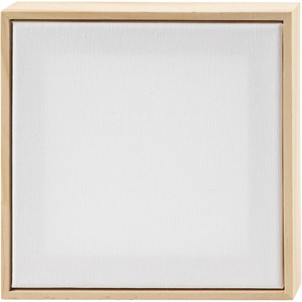 Creativ company lienzo tensado con marco, medidas 15,8x15,8 cm, 280 gr, blanco, 10 piezas 1 caja