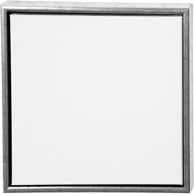 Tela Creative Company con cornice, misura 40x40 cm, 360 gr, argento antico, bianco, 1 pezzo