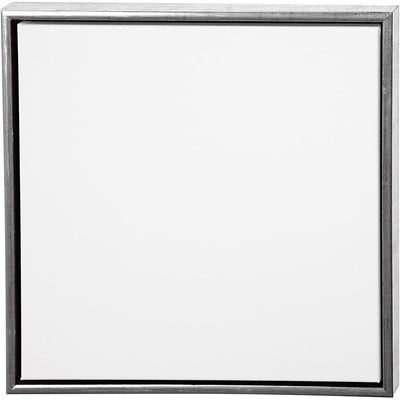 Tela Creative Company con cornice, misura 50x50 cm, 360 gr, argento antico, bianco, 1 pezzo