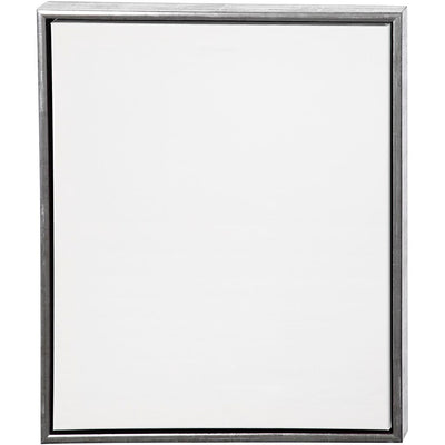Tela Creative Company con cornice, misura 50x60 cm, 360 gr, argento antico, bianco, 1 pezzo