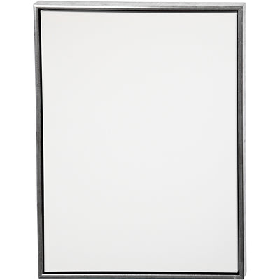 Tela Creative Company con cornice, misura 60x80 cm, 360 gr, argento antico, bianco, 1 pezzo