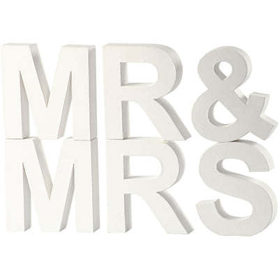 Lettere aziendali Creativ, signor signora, h: 17,5 cm, p: 4,5 cm, bianco, 1 set