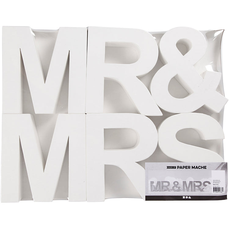 Https: www.cchobby.nl letters-mr-mrs-h-17-5-cm-d-4-5-cm-wit-1-set