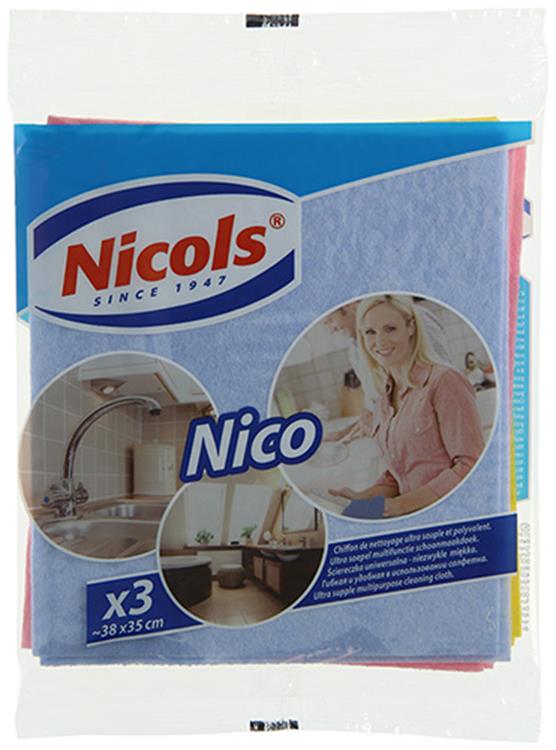 Nicols 1010033 - paño de cocina viscosa nico 3uds | 40 piezas