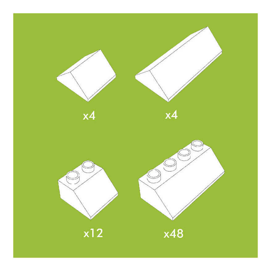 Bloques de construcción de baldosas de techo de Hubelino, 68dlg.