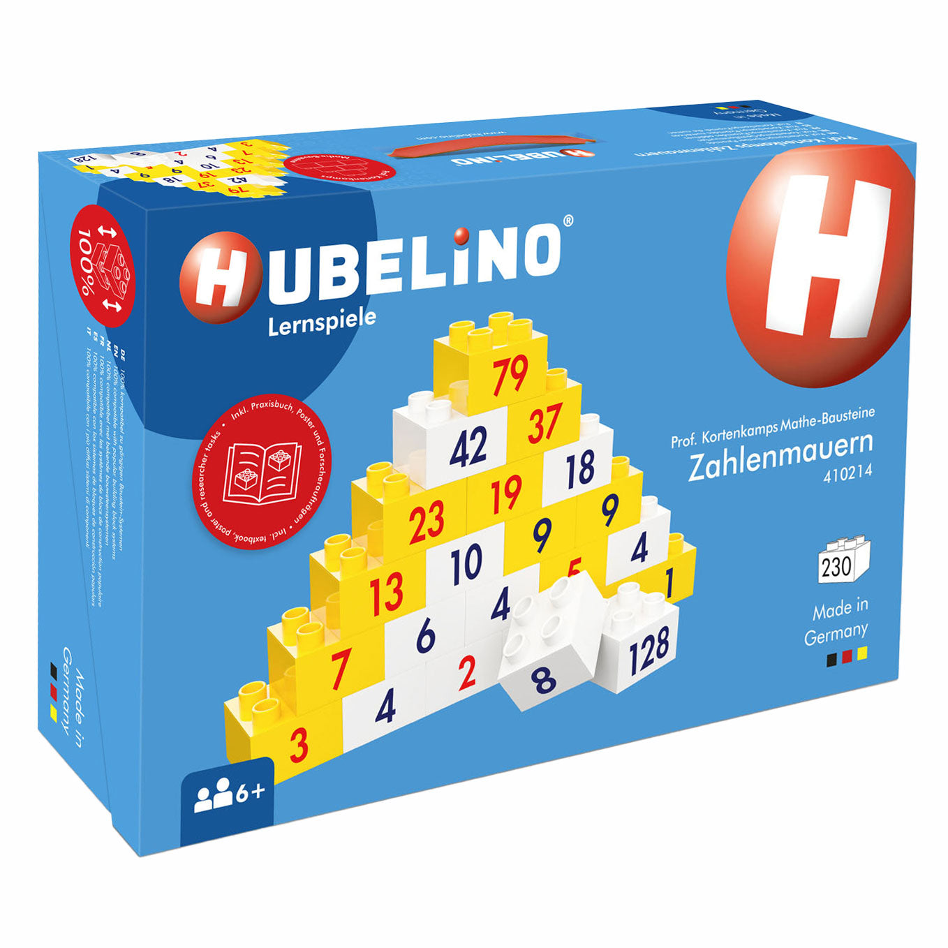 Números de cubo de los Hubelino Piramide's Prof. Kortenkamp's Learning Blocks, 230dlg.