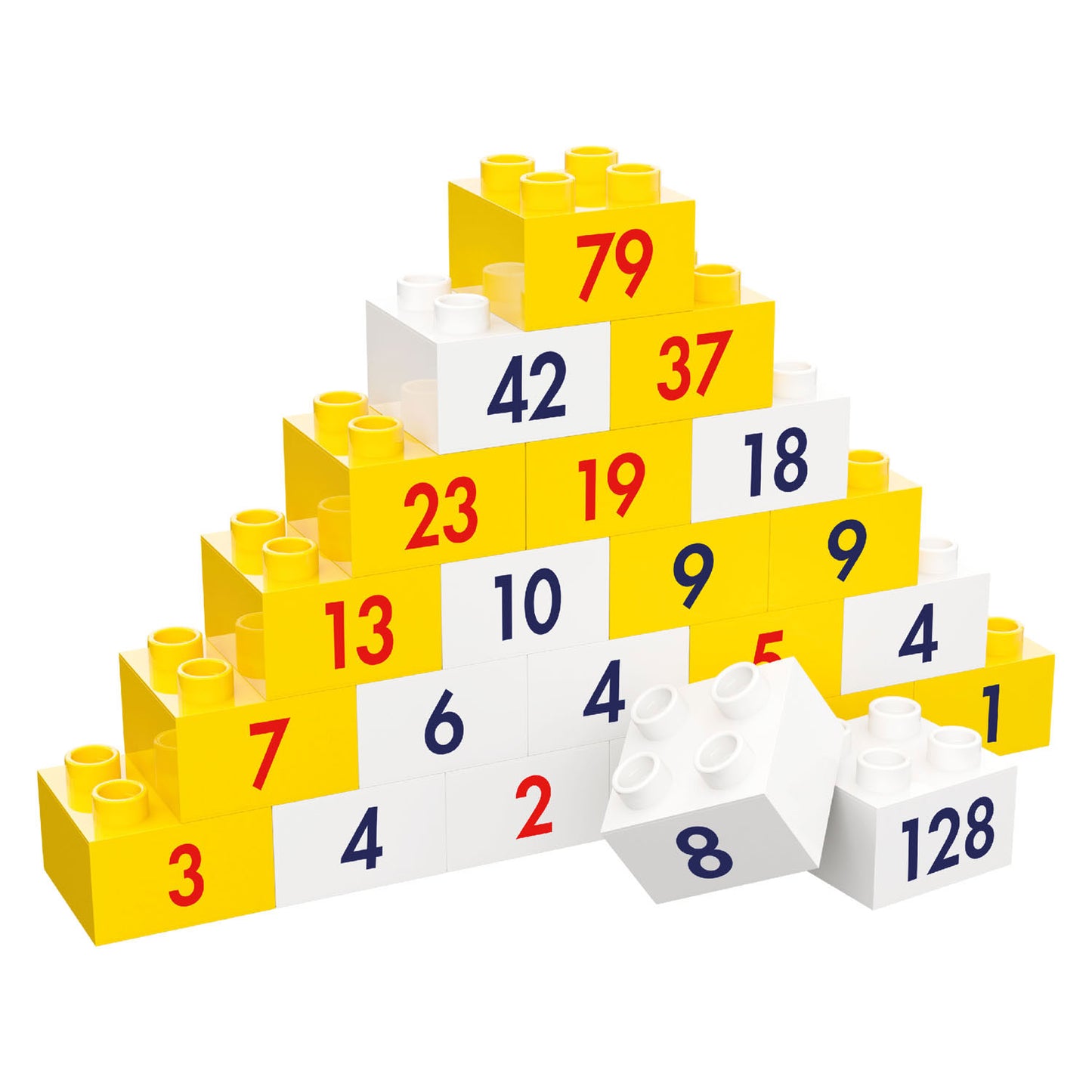 Números de cubo de los Hubelino Piramide's Prof. Kortenkamp's Learning Blocks, 230dlg.