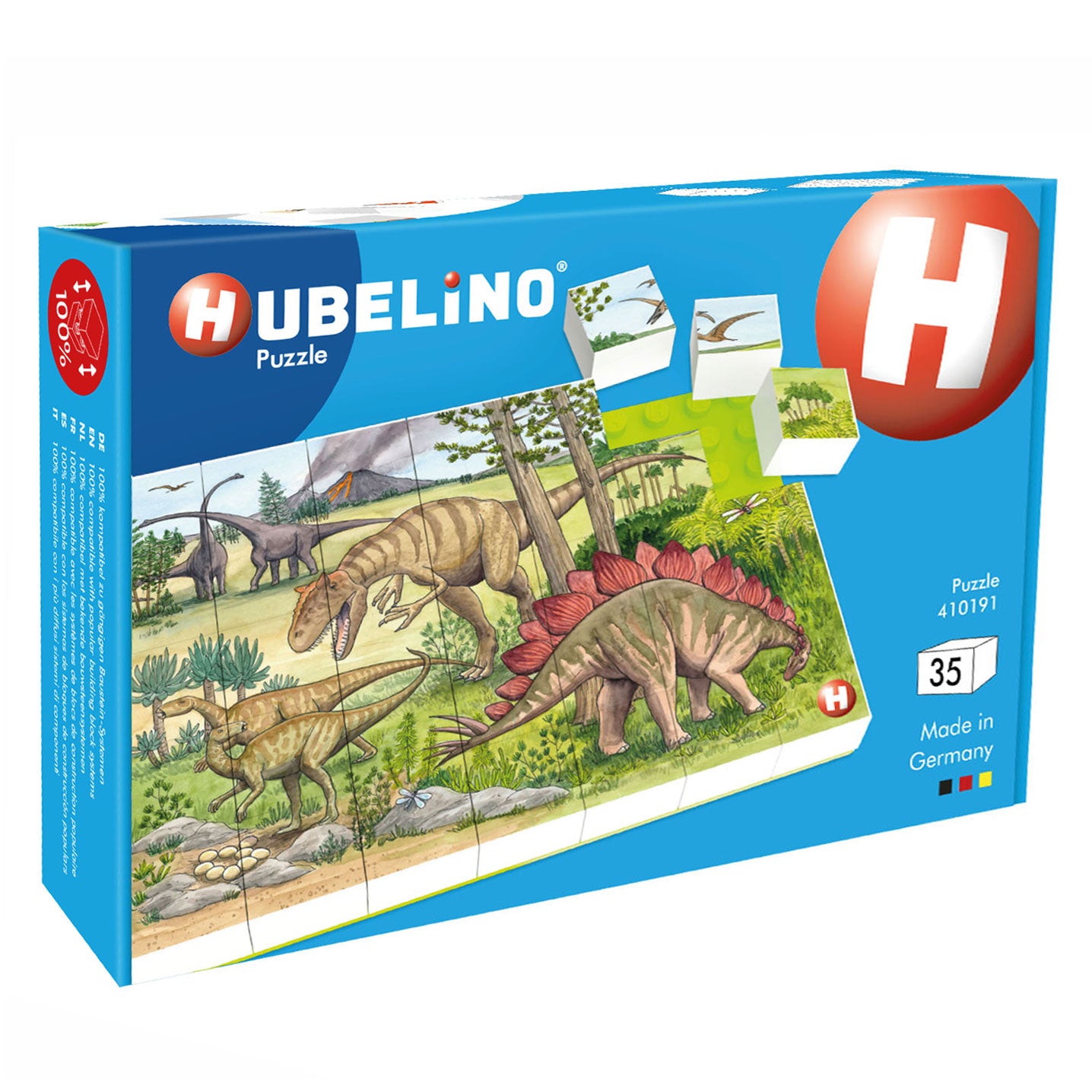 Hubelino Block Puzzle Dinosaurus World, 35º.