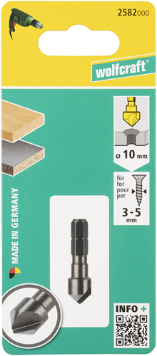 Punta svasatrice Wolfcraft | è | 6 lati | ø10mm | 1 pezzo - 2582000