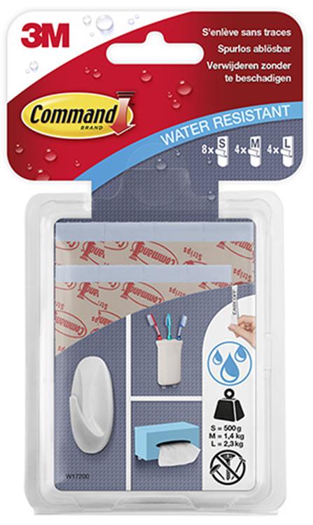3m 1044690 - comunicación w17200c. tiras removibles resistentes al agua | 4 piezas