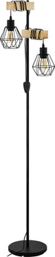 Lampada da terra Eglo Townshend 5 - e27 - 166,5 cm - marrone nero - legno FSC