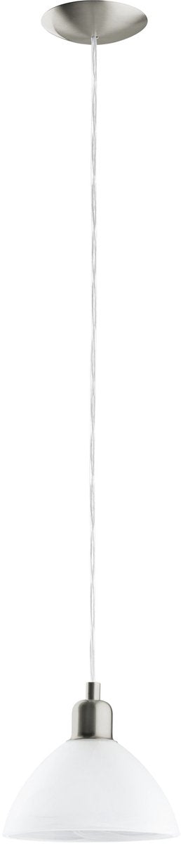 Eglo brenda hanglamp - 1 lichts - nikkel-mat - wit