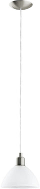 Eglo brenda hanglamp - 1 lichts - nikkel-mat - wit