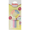 Velas de pastel de metal de metal. 24 piezas y 12 soportes